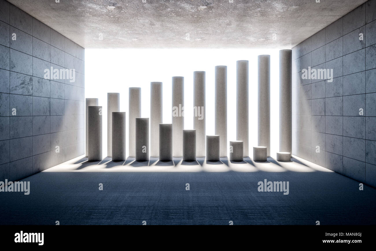 Abstract colonne di cemento 3d rendering immagine Foto Stock