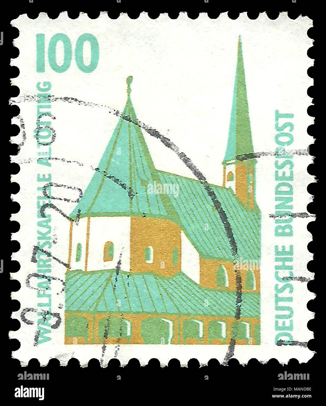 Germania - timbro 1996: Edizione su luoghi di interesse, mostra Hermitage Altotting Foto Stock