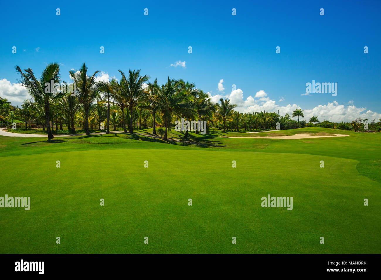 Campo da golf in campagna, Repubblica Dominicana Foto Stock