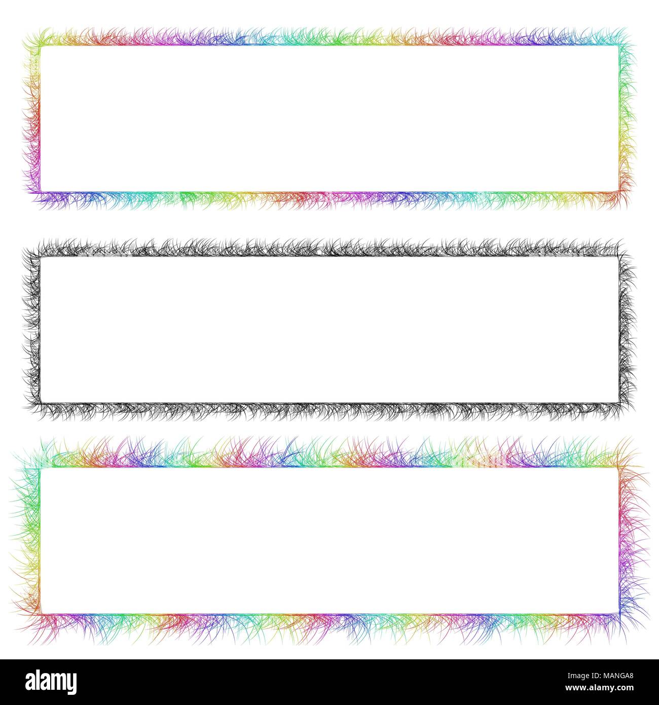 Colorato e disegno monocromatico banner set di frame Illustrazione Vettoriale