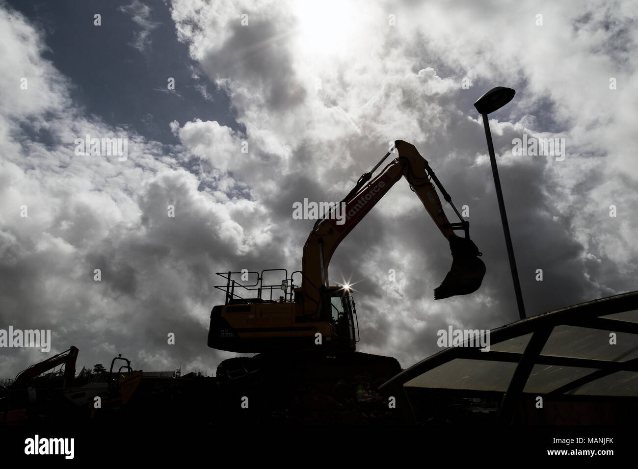 Plantforce digger, escavatori,retroescavatore, bulldozer ,digger, macchinari pesanti Foto Stock