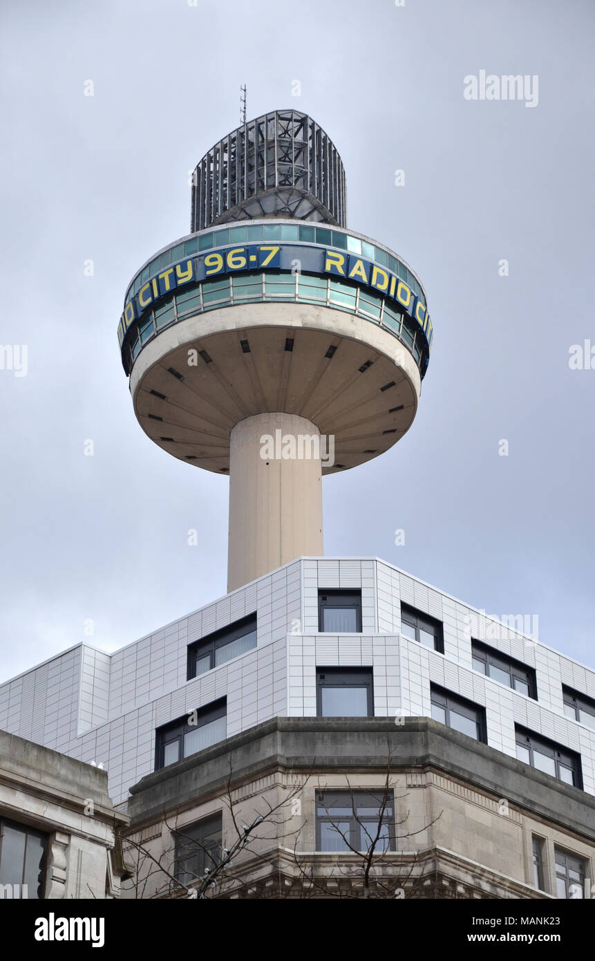 La Radio torre della città di Liverpool, in Inghilterra Foto Stock