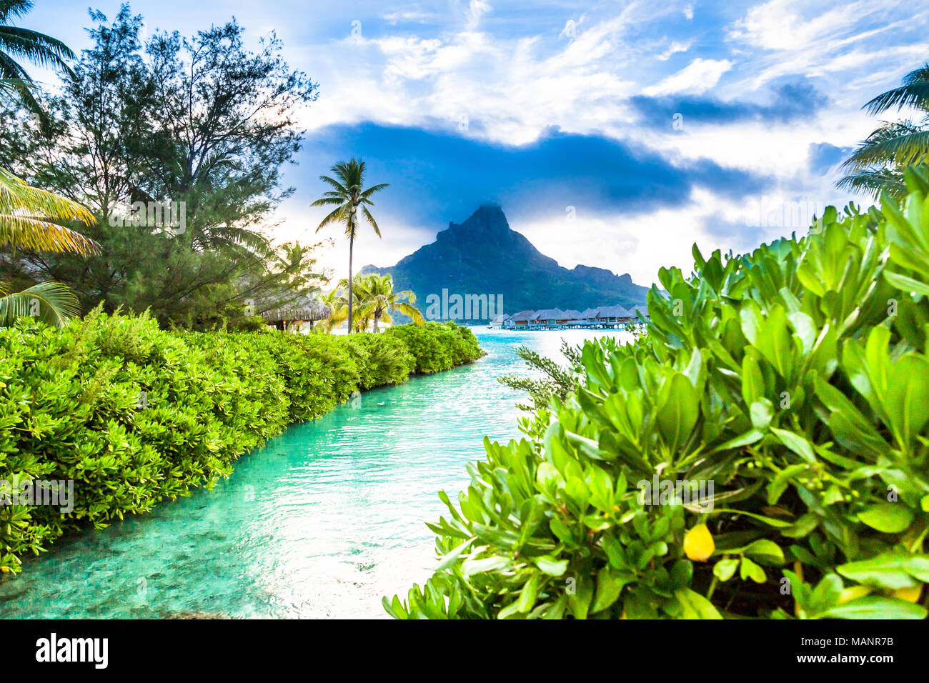 Isola di Bora Bora, Polinesia francese. Foto Stock