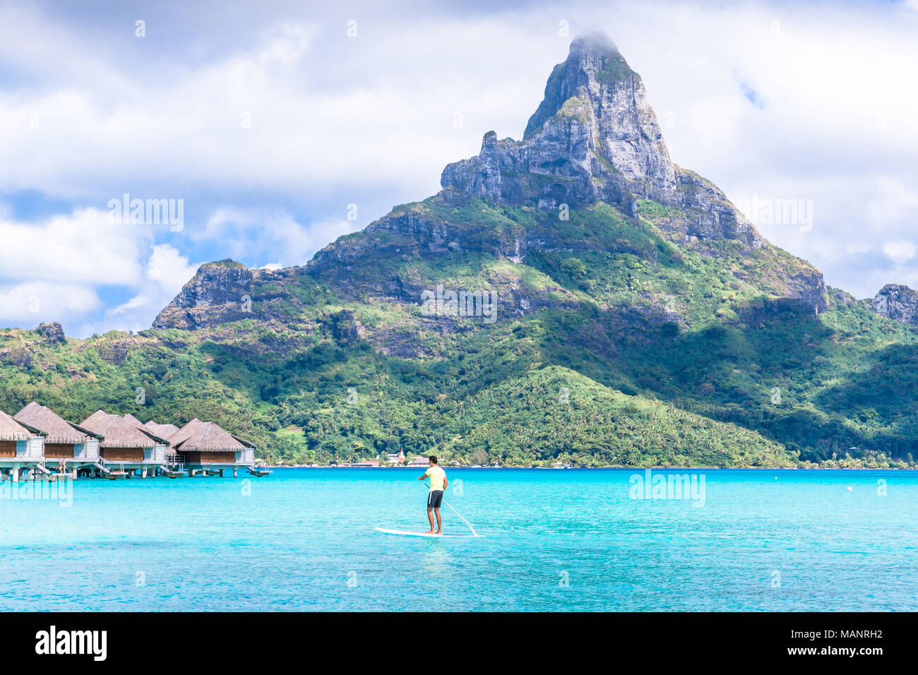 Isola di Bora Bora, Polinesia francese. Foto Stock