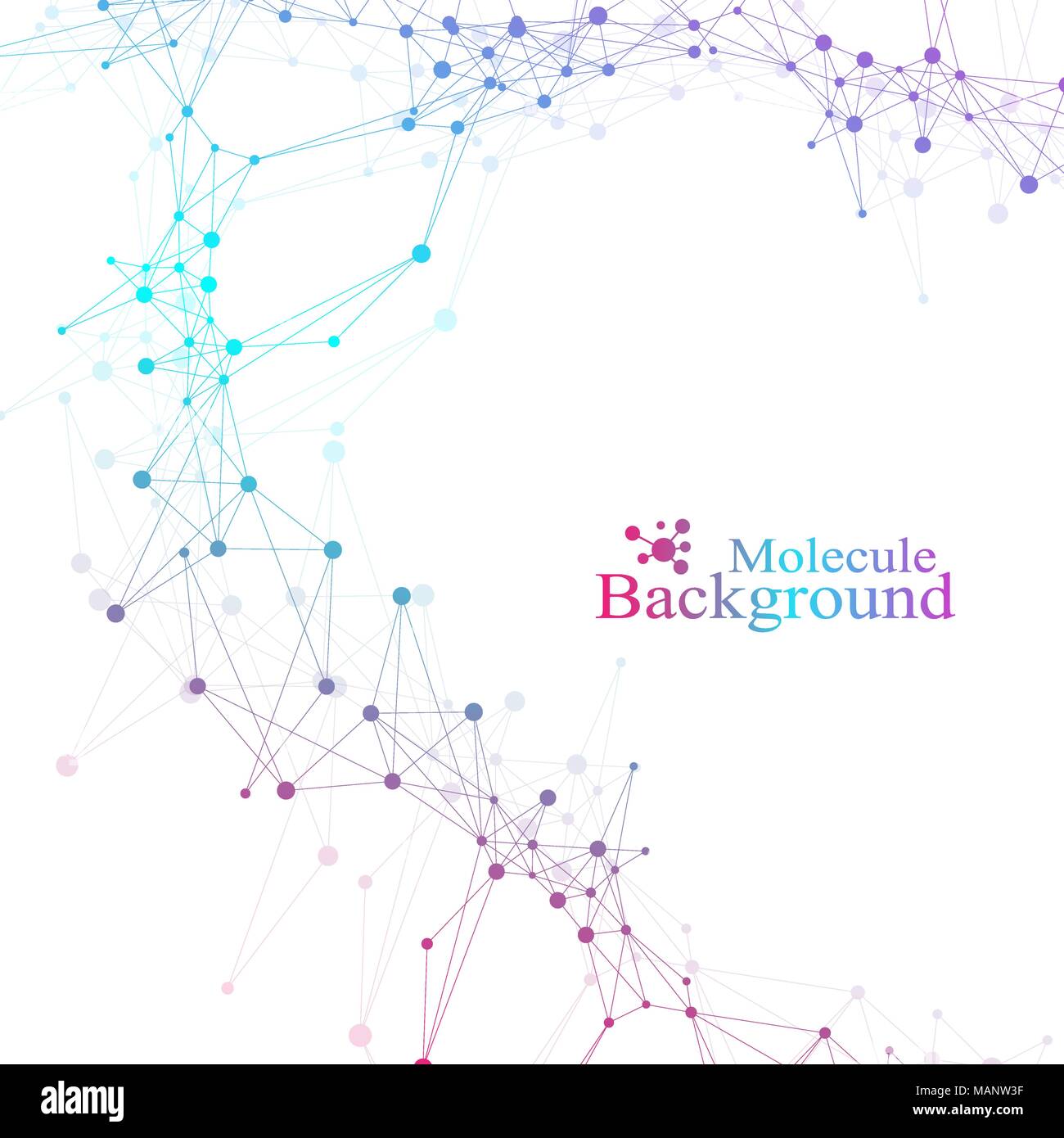 Struttura moderna molecola di DNA. Atom. Molecola e sfondo di comunicazione per la medicina, la scienza, la tecnologia, la chimica. Medico Scientifica sullo sfondo. Illustrazione Vettoriale