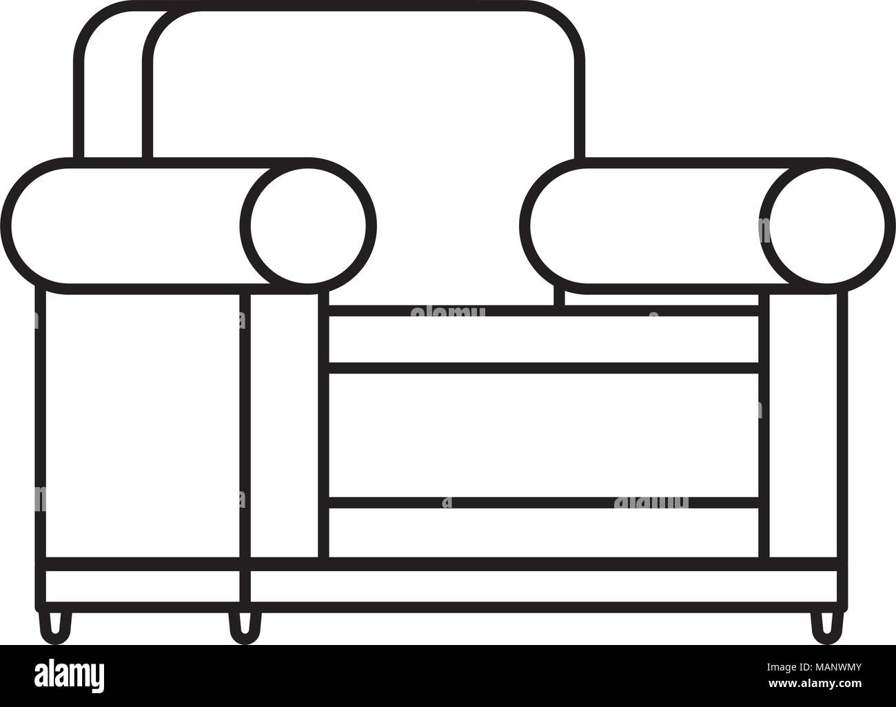 Un confortevole divano icona isolato Illustrazione Vettoriale