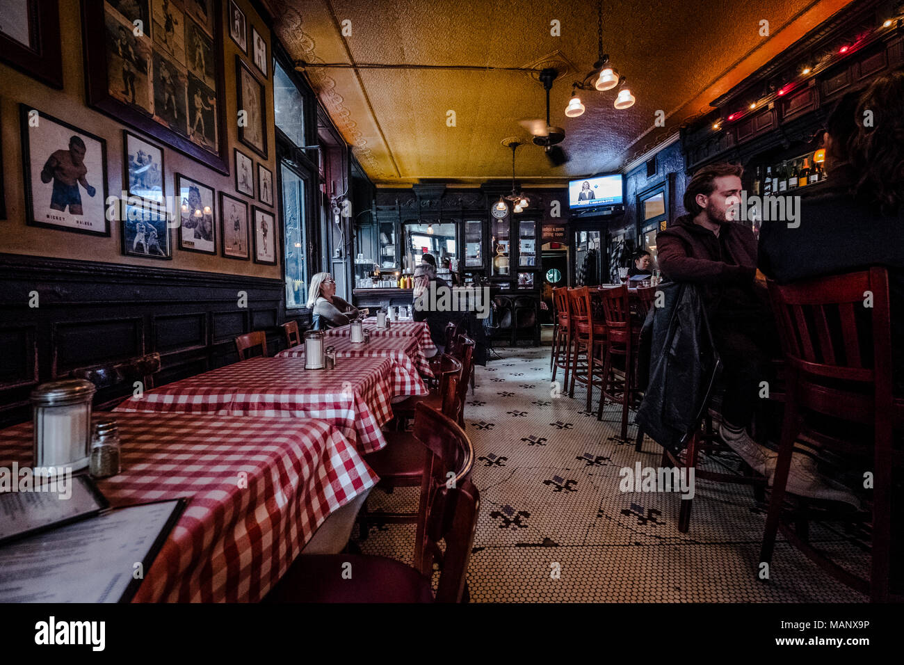 Fanellis Cafe tradizionali pub di stile a Soho, Manhattan, new york Foto Stock