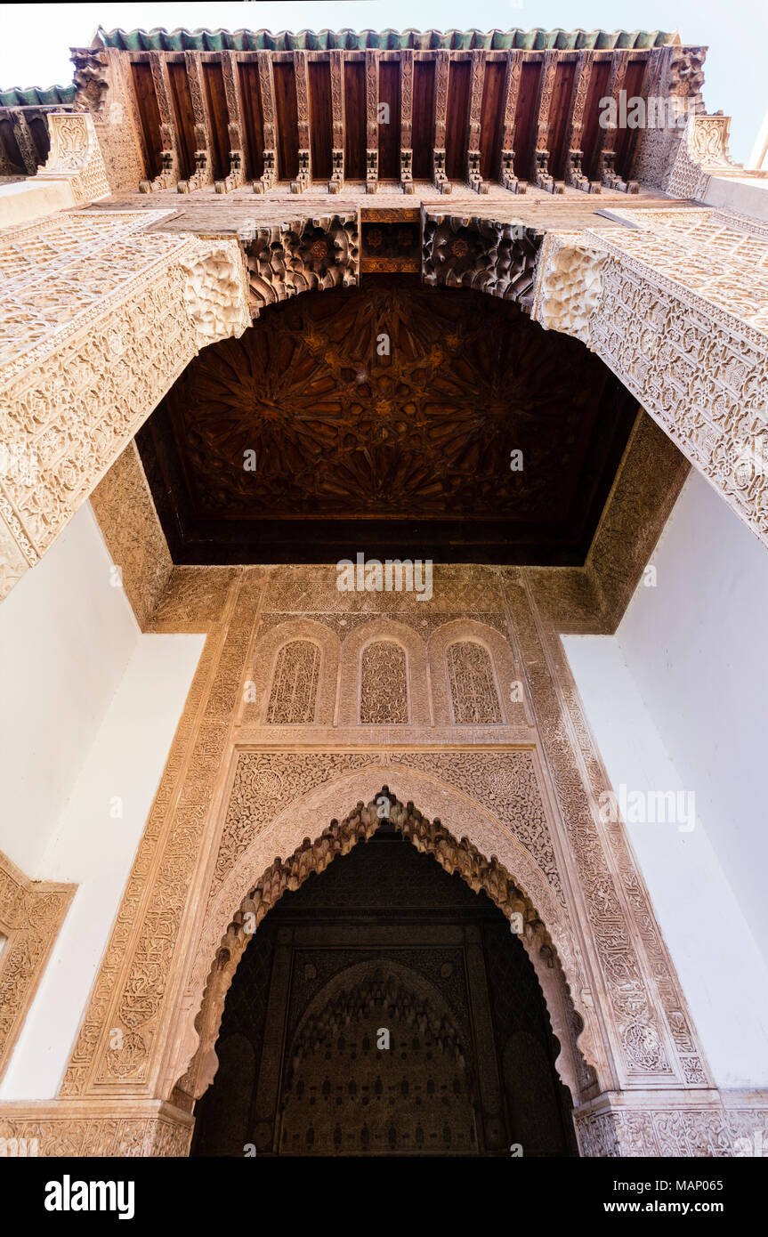 Tombe Saadiane, Rue de la Kasbah, Marrakech, Marocco Foto Stock