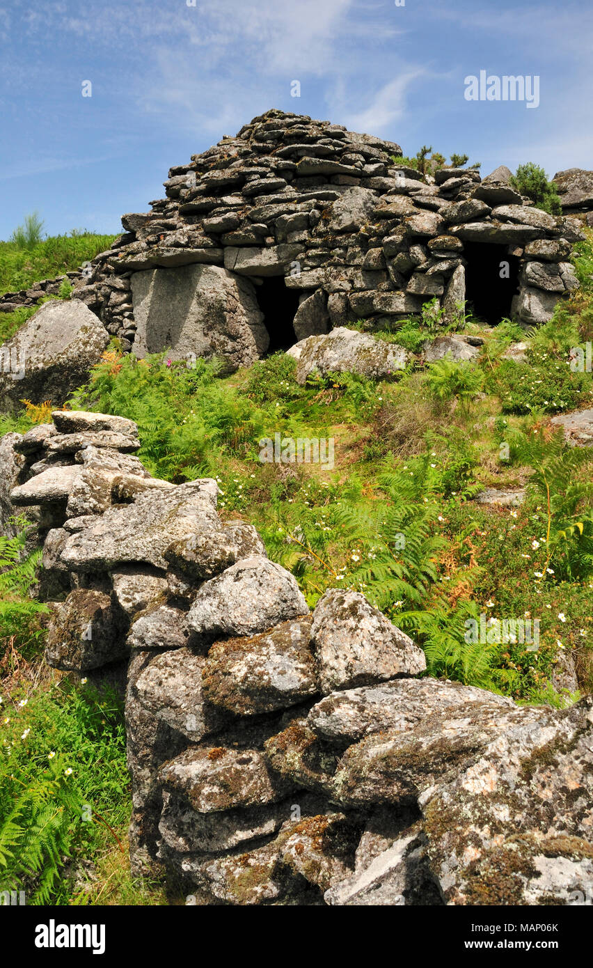 Capanna di pastore. Panda Gerês National Park, Adrão. Portogallo Foto Stock