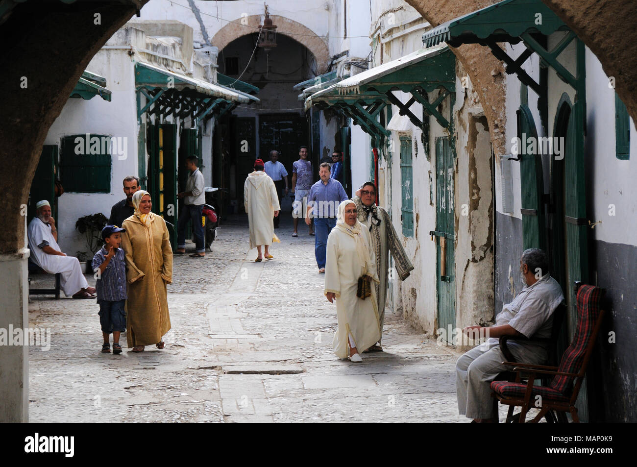 La medina (città vecchia) di Tetouan, un sito Patrimonio Mondiale dell'Unesco. Il Marocco Foto Stock