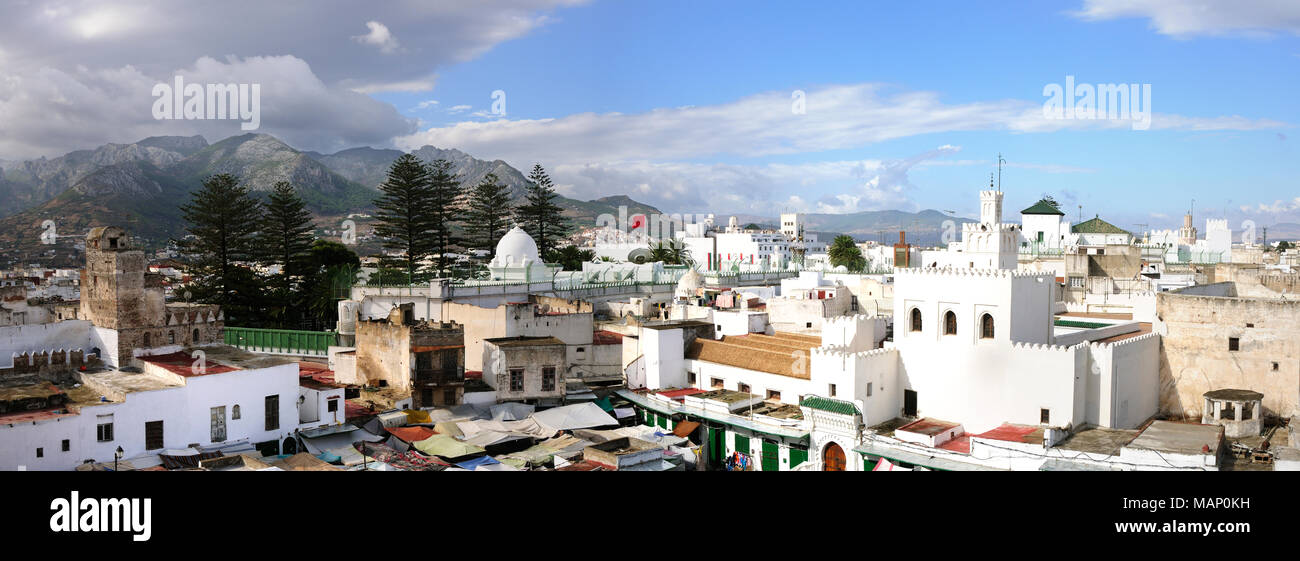 La medina (città vecchia) di Tetouan, un sito Patrimonio Mondiale dell'Unesco. Il Marocco Foto Stock