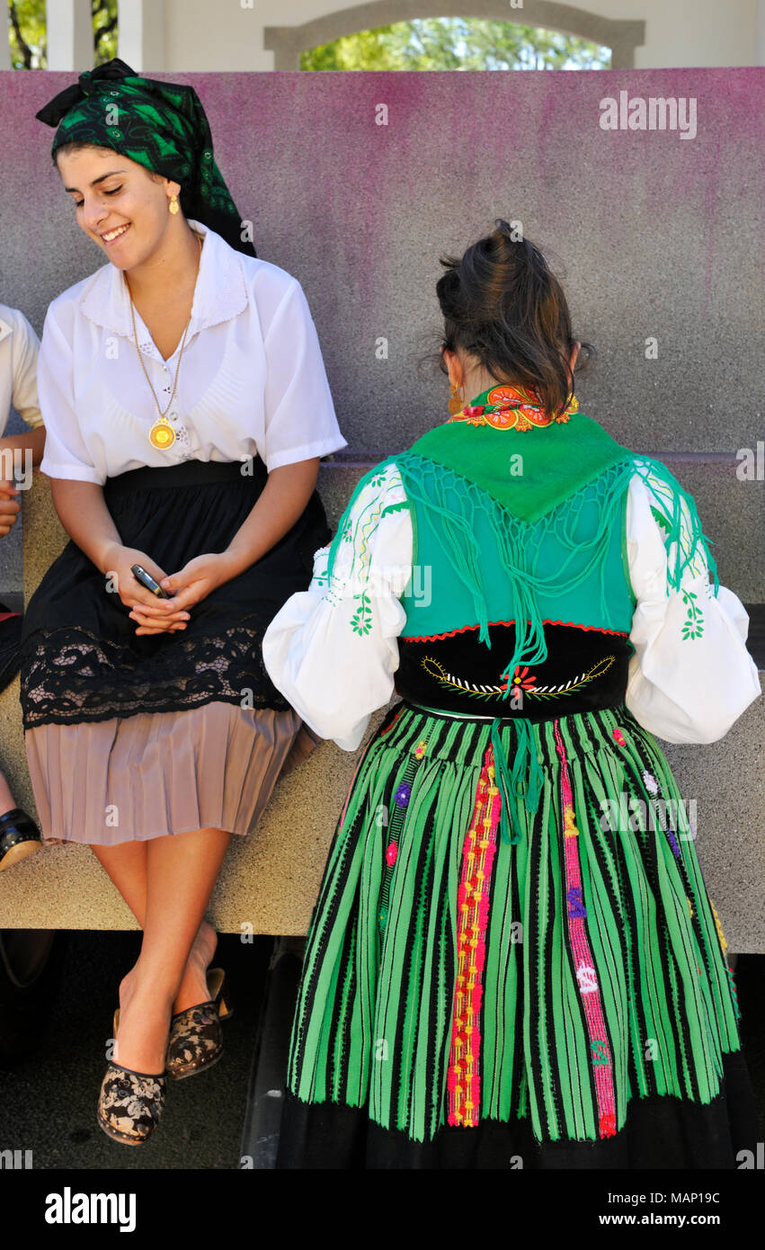 Costume tradizionale del Minho. Nostra Signora di agonia festeggiamenti, il più grande festival tradizionali in Portogallo. Viana do Castelo. Foto Stock
