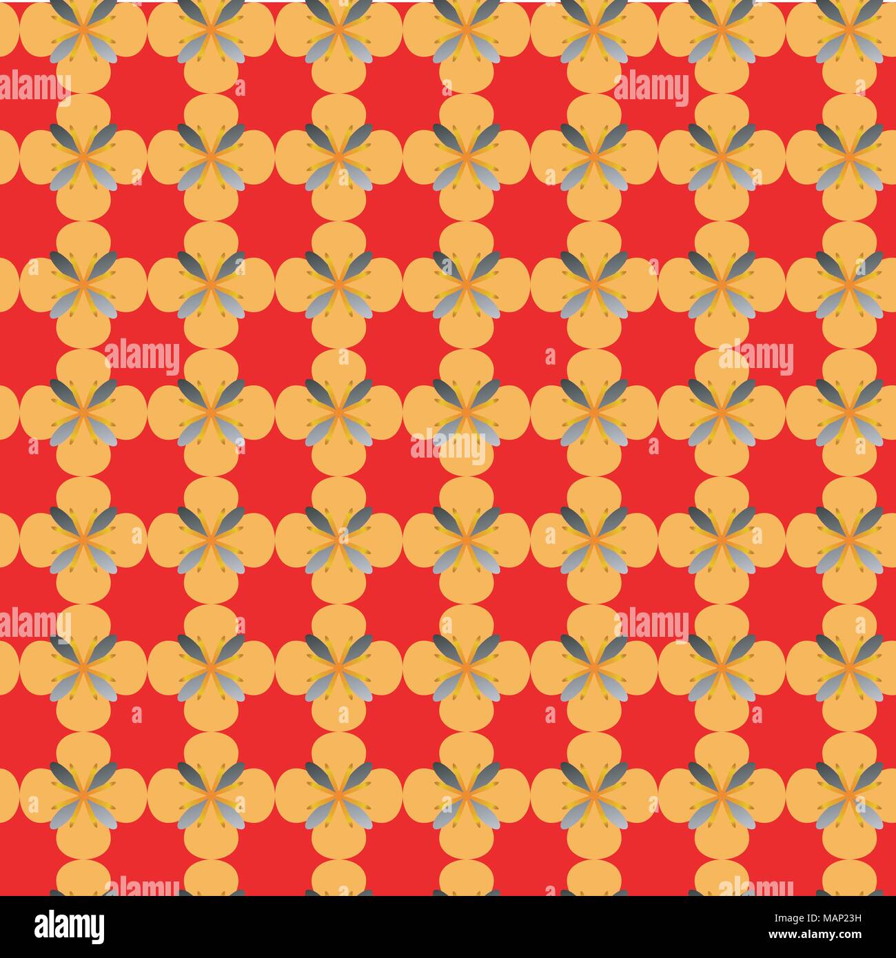 Illustrazione Vettoriale di fulgide stelle grigio e rosso forme geometriche su sfondo arancione per la stampa Illustrazione Vettoriale
