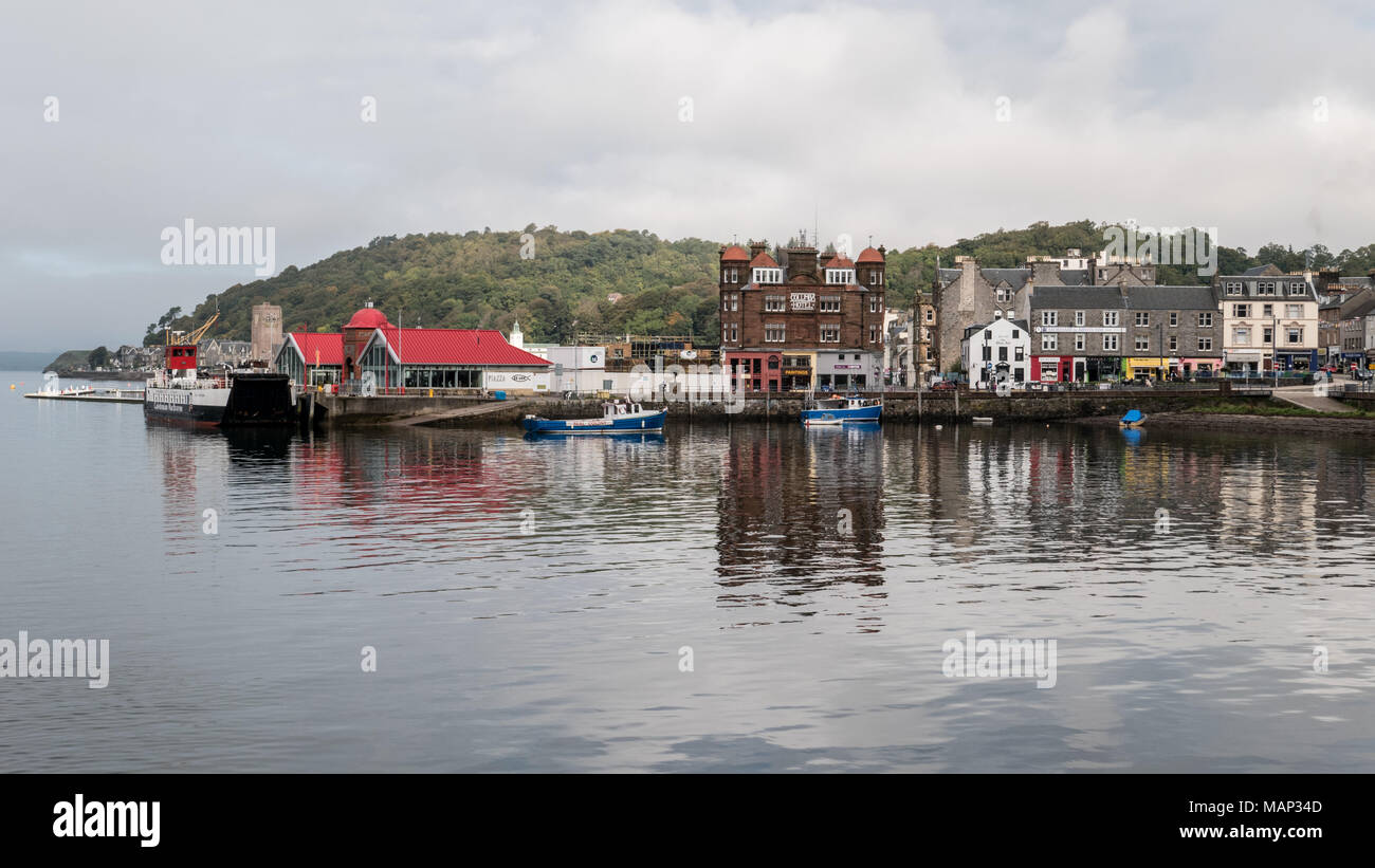 Vista verso il North Pier a Oban, Highlands della Scozia UK. Foto Stock