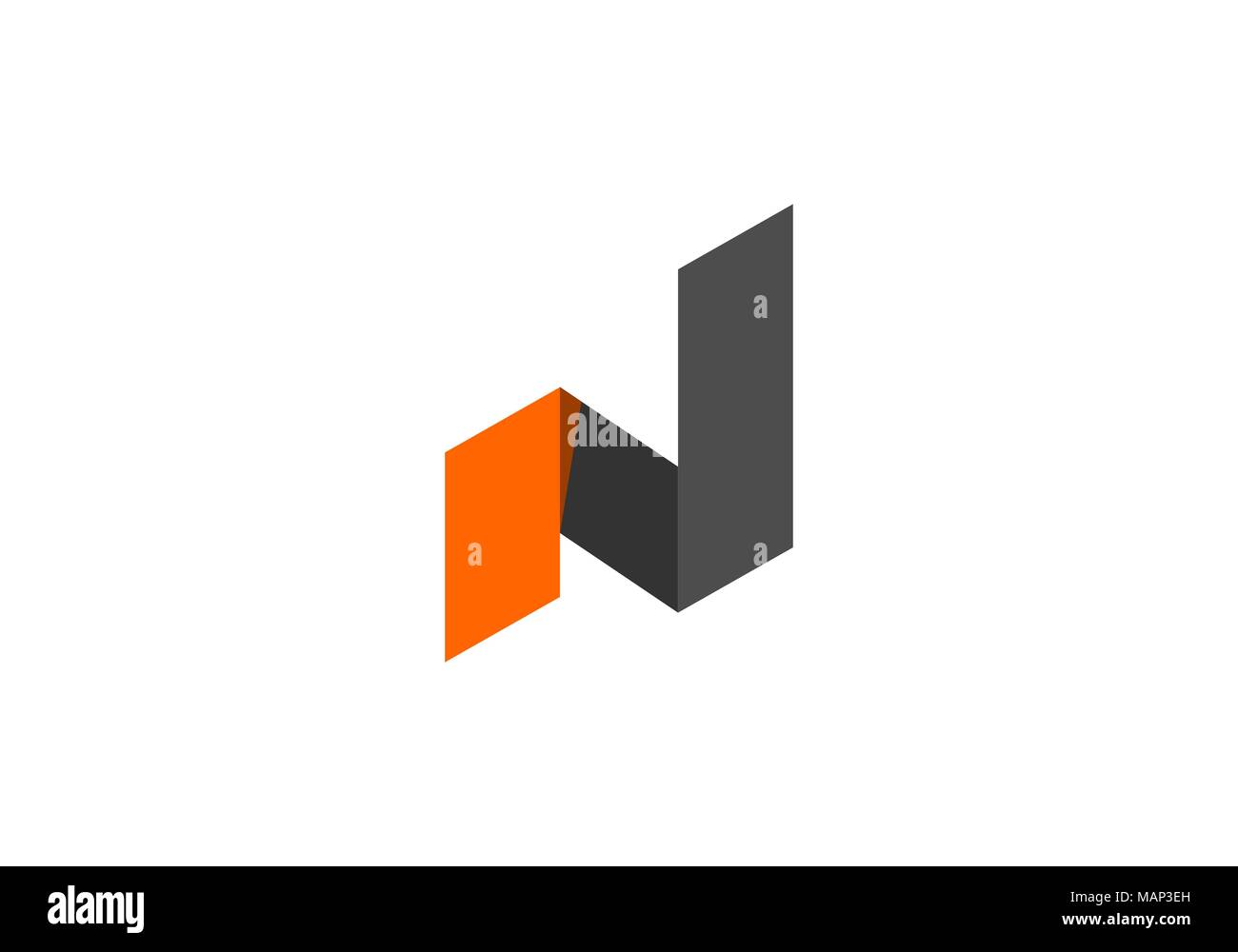 Lettera n Logo design Foto Stock