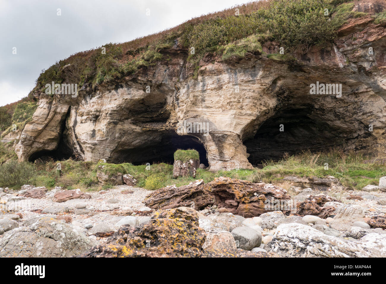 Il Re grotte sull'isola di Arran, Scotland, Regno Unito. Foto Stock