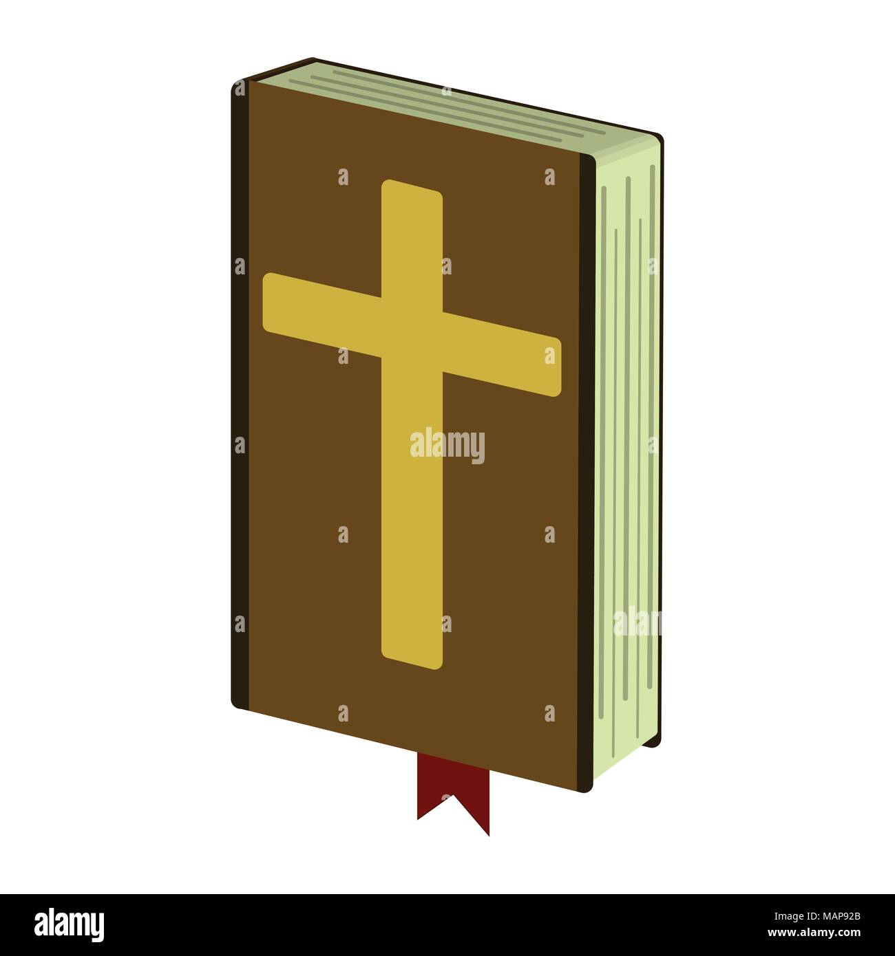 Bibbia sacra icona cartoon. Isolato illustrazione vettoriale su sfondo bianco. Illustrazione Vettoriale