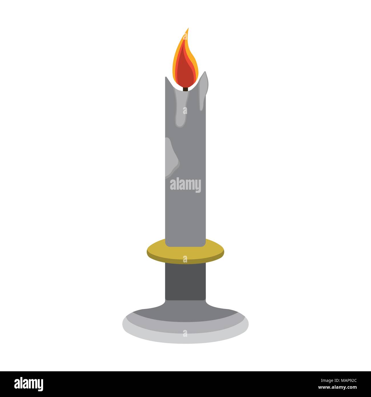 Candela icona cartoon, isolato illustrazione vettoriale su sfondo bianco. Illustrazione Vettoriale