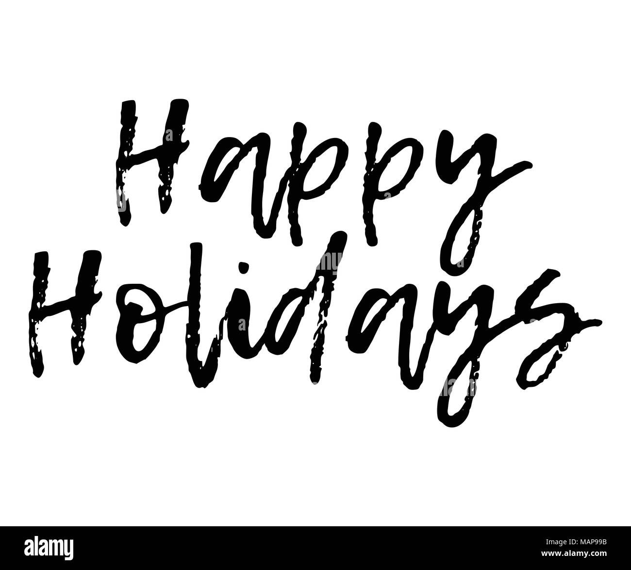 Merry Christmas card con la calligrafia buone vacanze. Modello per i messaggi di saluto, congratulazioni, inaugurazione della Casa Nuova poster, inviti, foto le sovrapposizioni. Vect Illustrazione Vettoriale