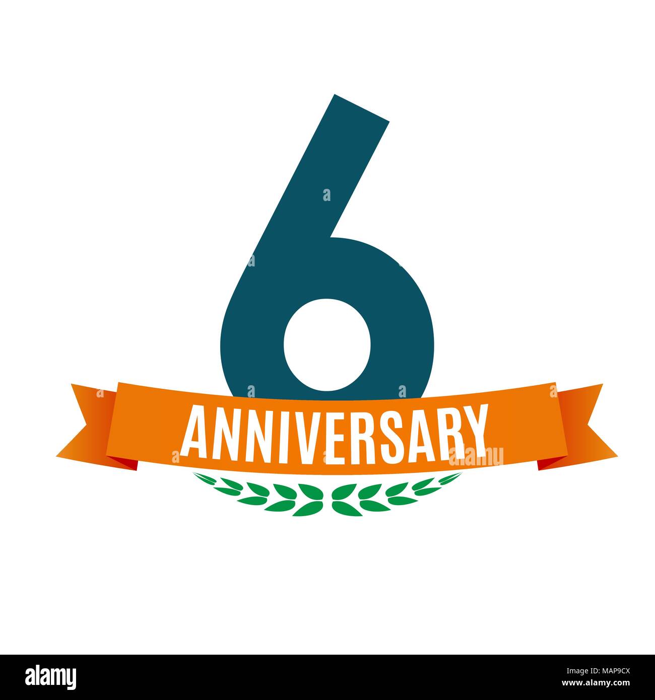 Dima 6 anni di anniversario dello sfondo con nastro illustrazione vettoriale Illustrazione Vettoriale