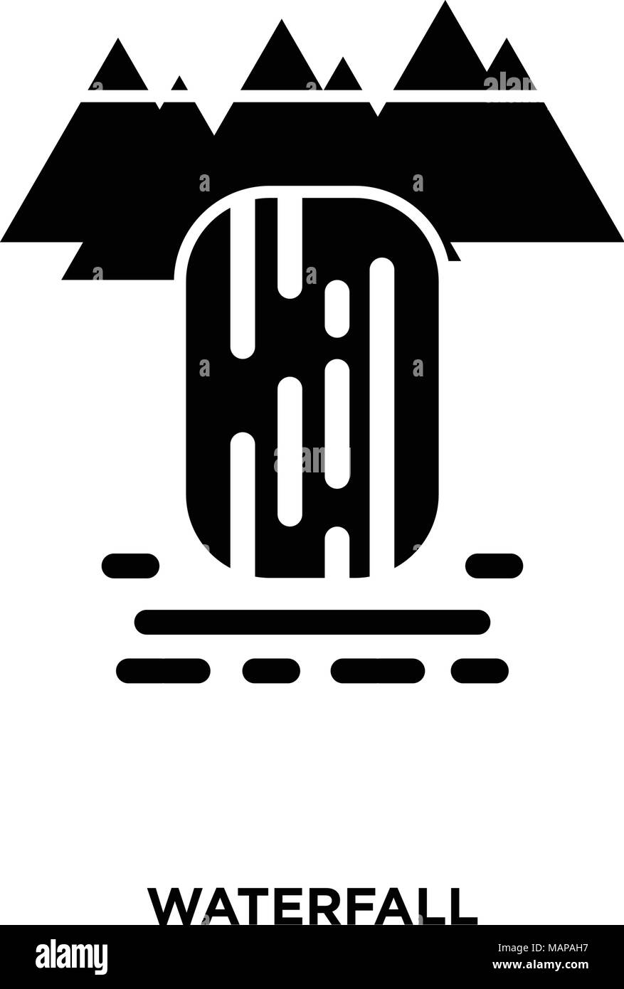 Icona della cascata isolata su sfondo bianco per il web, mobili e progettazione di app Illustrazione Vettoriale