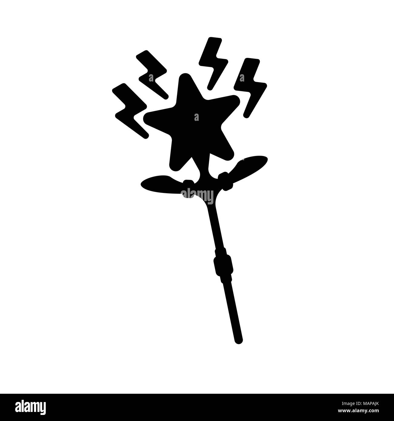 Icona della penna ottica. Mondo di fantasia del bufalo. In bianco e nero e uno stile semplice. Illustrazione Vettoriale. Illustrazione Vettoriale