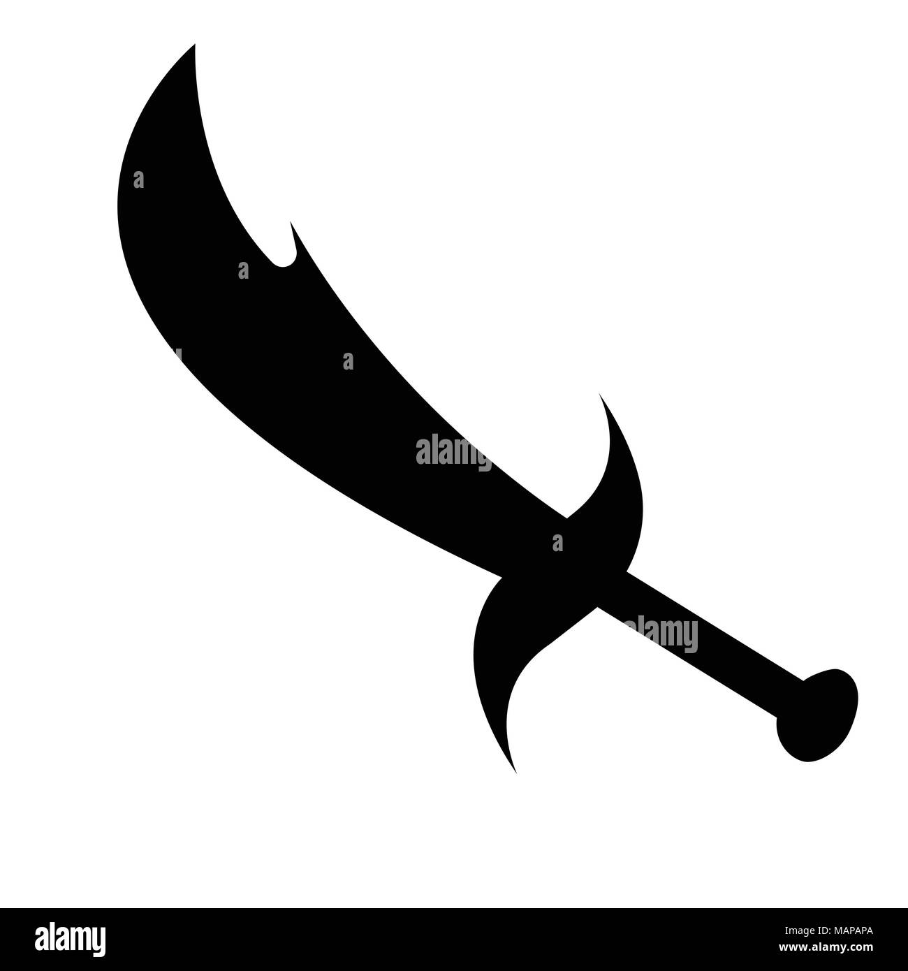 Icona di spada. Etichetta di fantasia e arma medioevale. Stile semplice. Illustrazione Vettoriale logo. Illustrazione Vettoriale