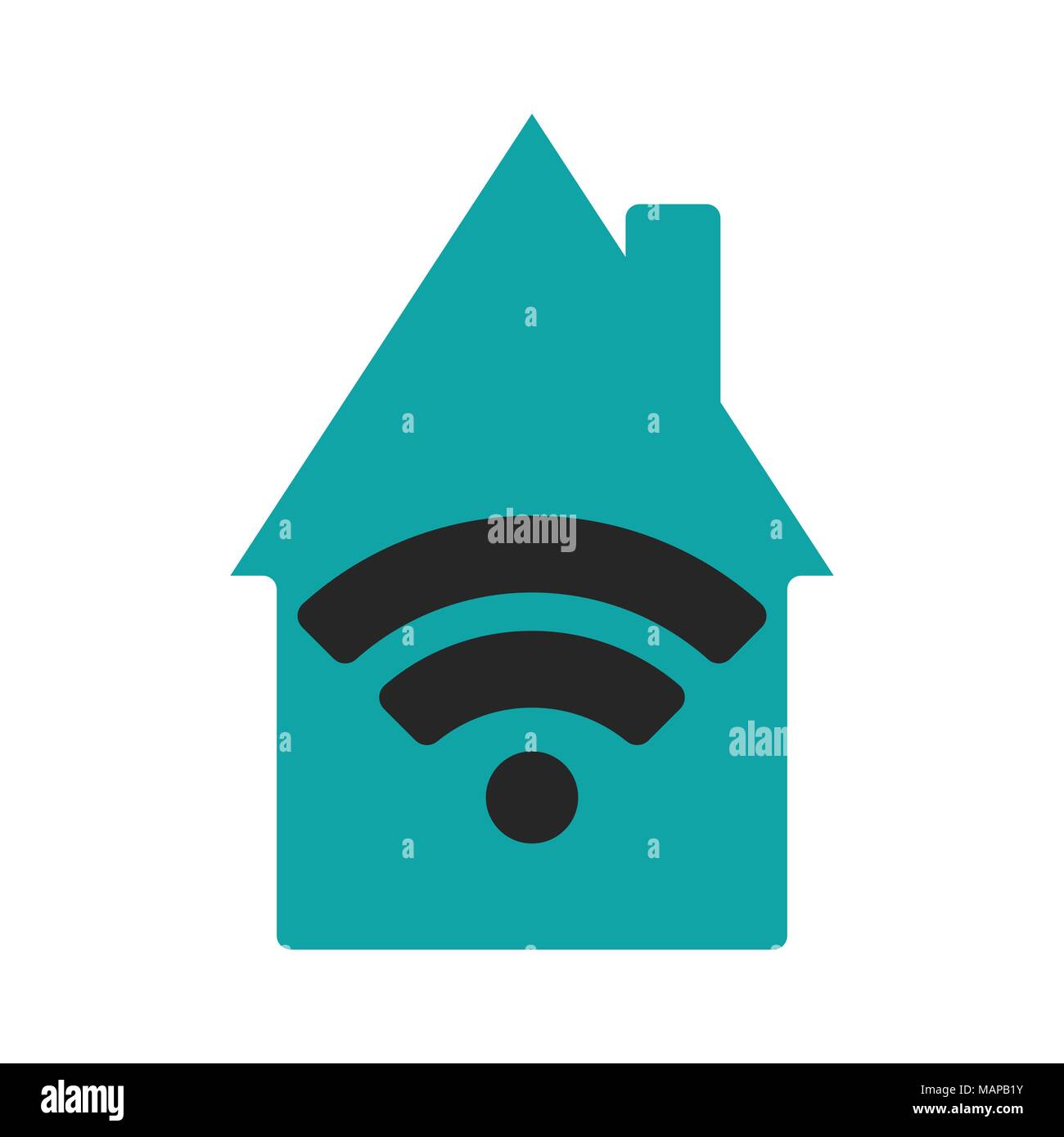 Wifi a casa. Appartamento illustrazione vettoriale su sfondo bianco. Illustrazione Vettoriale