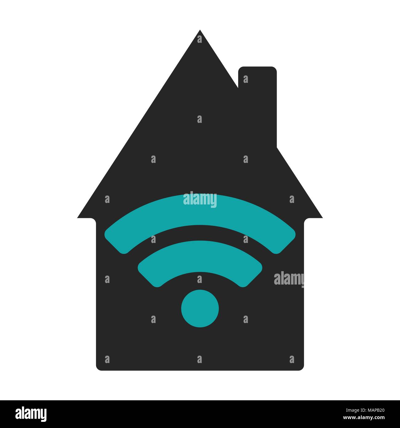 Wifi a casa. Appartamento illustrazione vettoriale su sfondo bianco. Illustrazione Vettoriale