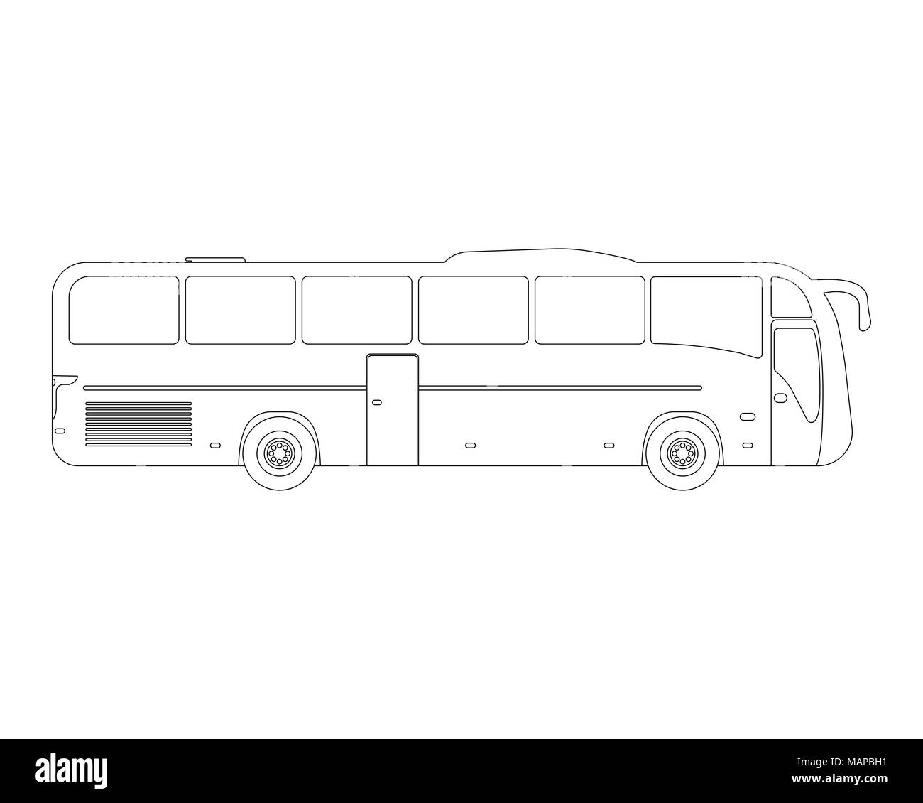 Bus icona piatta e il logo. Profilo illustrazione vettoriale. Illustrazione Vettoriale