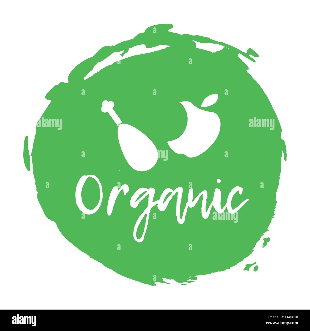 Riciclaggio rifiuti icona di smistamento - organici. Illustrazione Vettoriale. Illustrazione Vettoriale