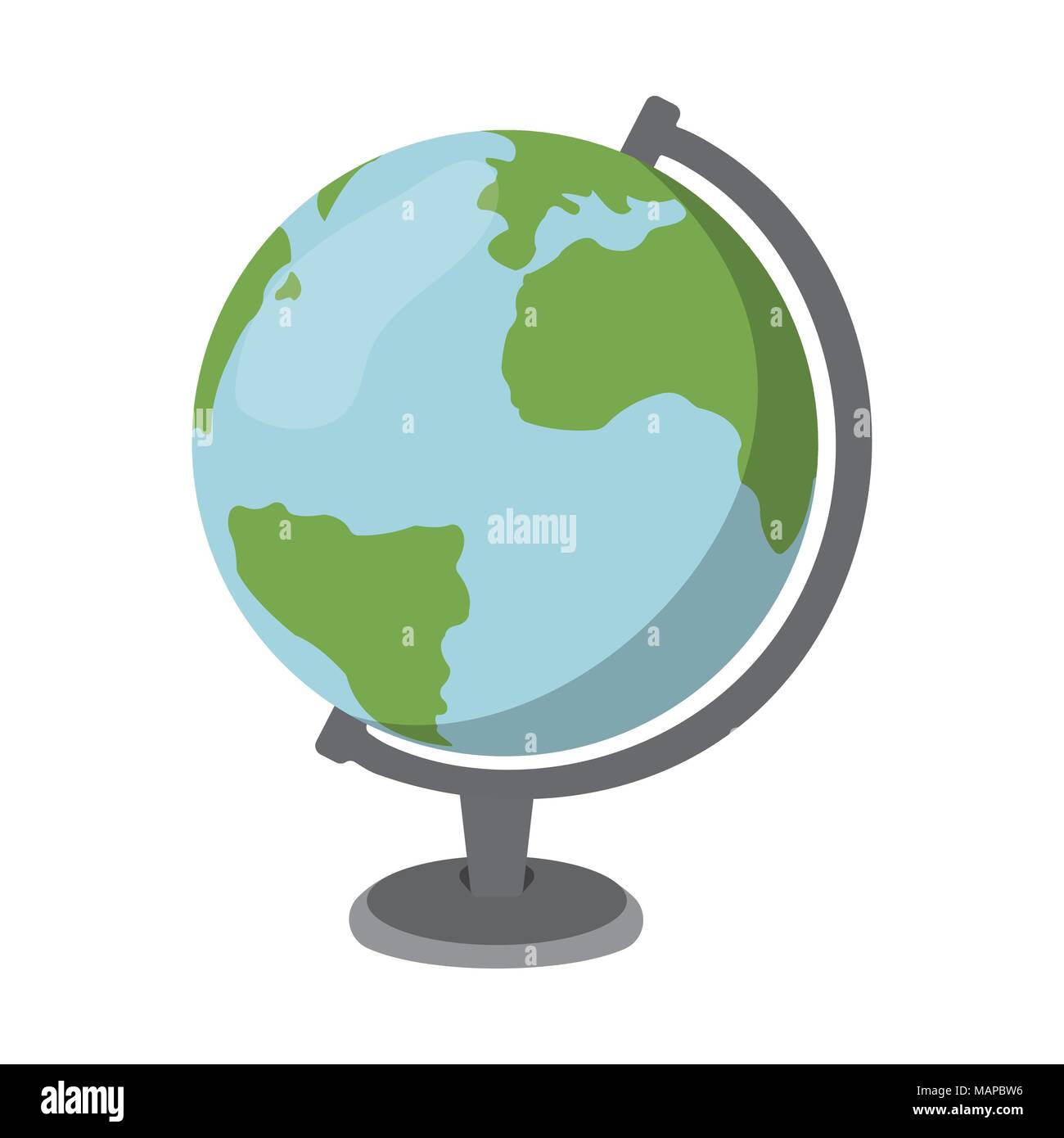 Cartoon icona a forma di globo. Forniture per le scuole. Vettore isolato illustrazione. Illustrazione Vettoriale