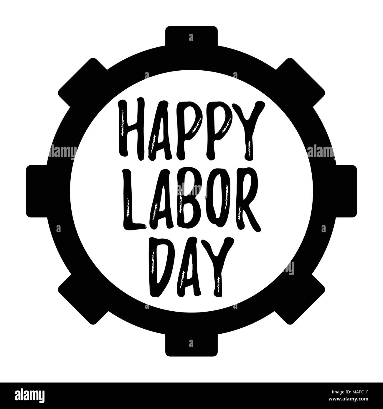 Felice giornata di lavoro banner e la carta regalo. La giornata del lavoro segno Poster su sfondo bianco. Illustrazione Vettoriale. Illustrazione Vettoriale