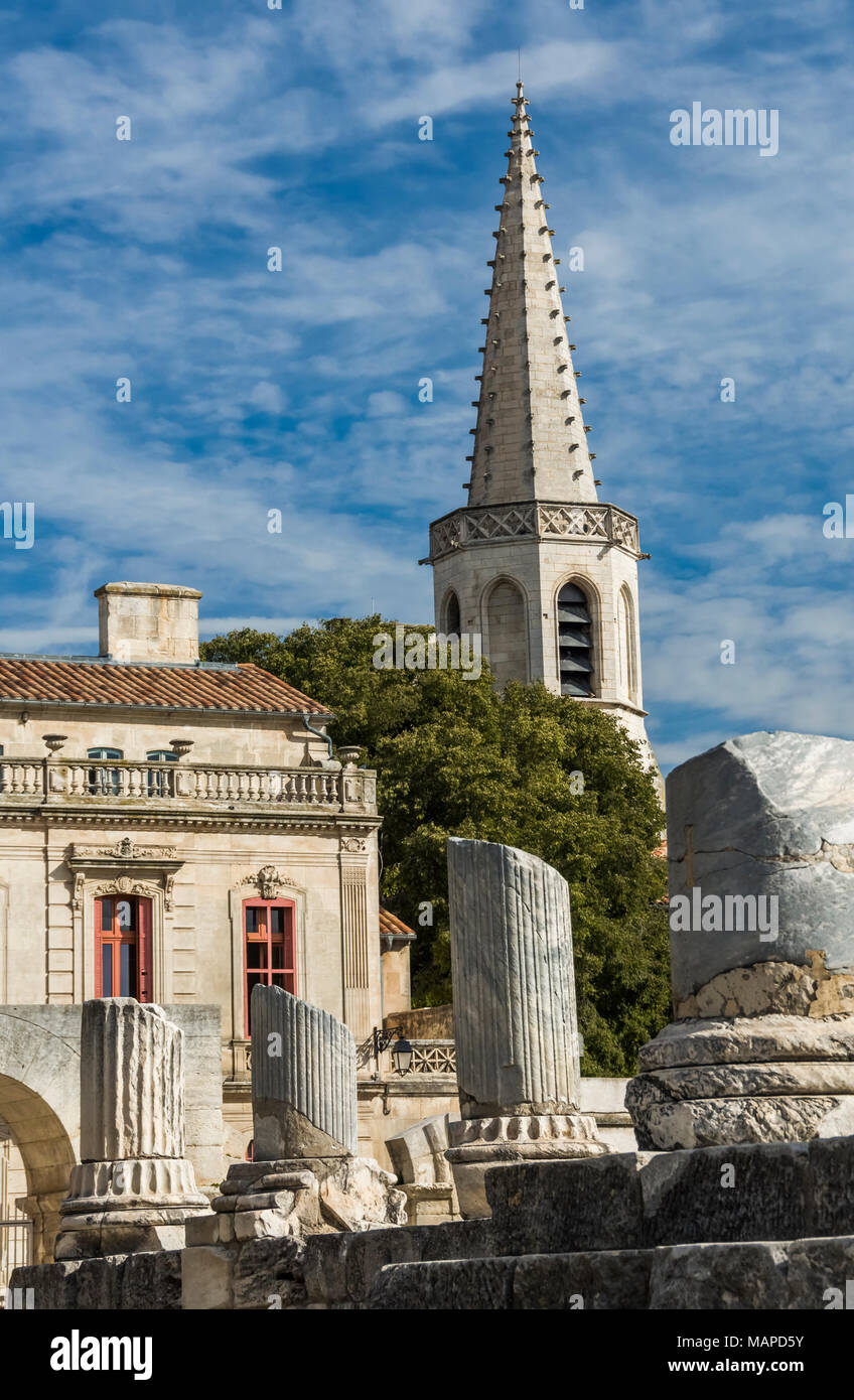 Le rovine romane di Arles, Francia Foto Stock
