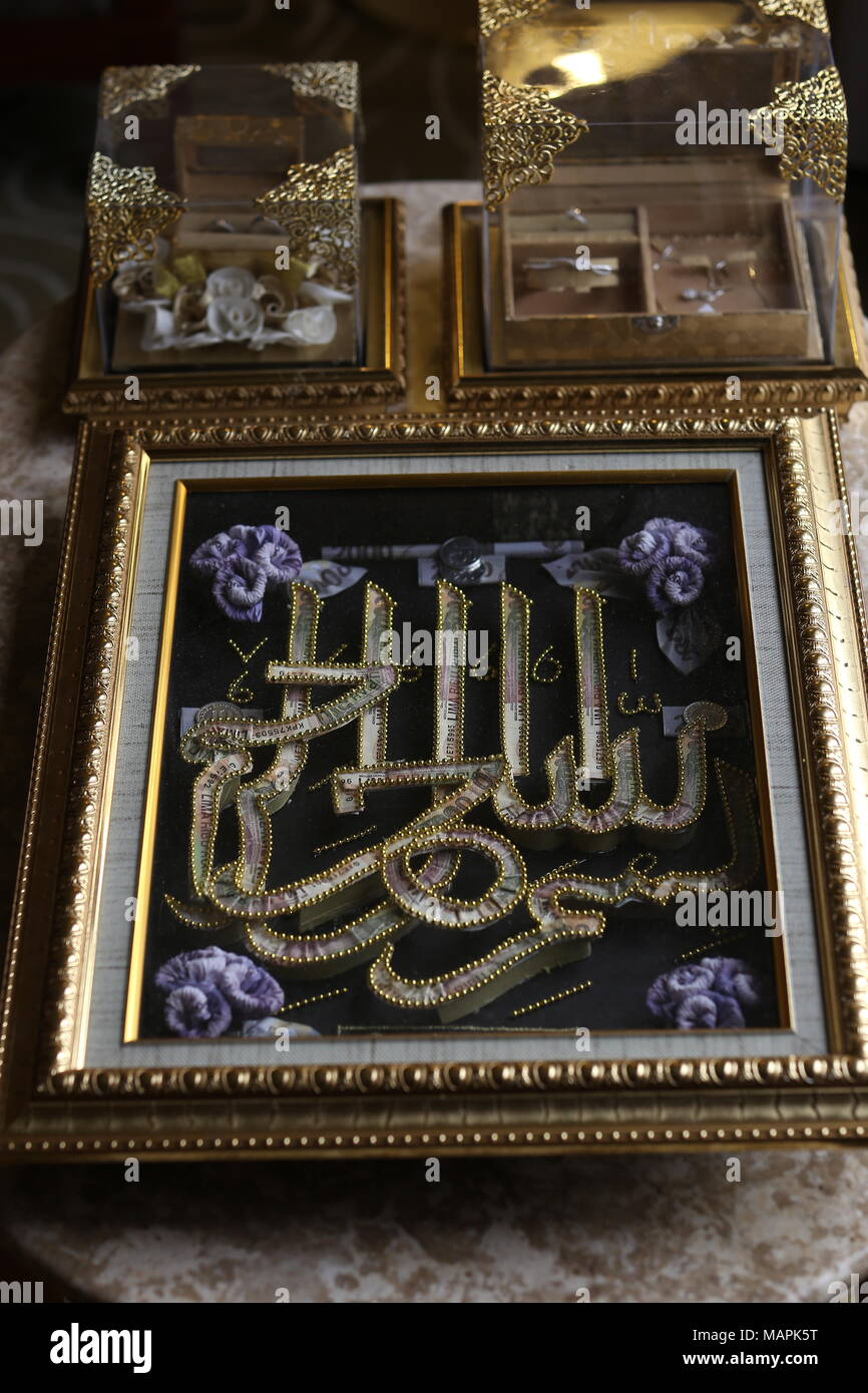 I dettagli delle nozze giavanese Foto Stock