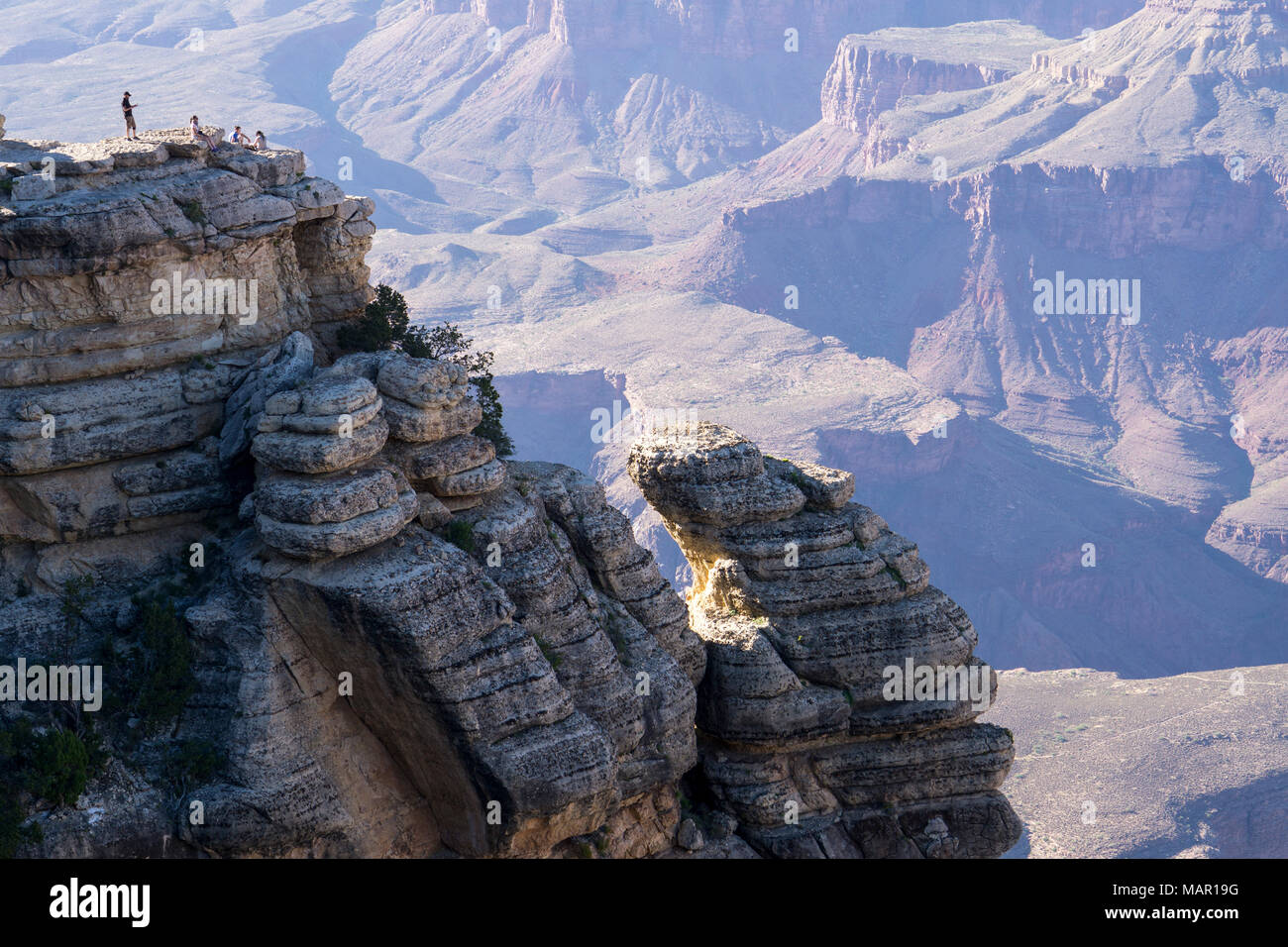 South Rim formazioni rocciose, Grand Canyon, Sito Patrimonio Mondiale dell'UNESCO, Arizona, Stati Uniti d'America, America del Nord Foto Stock