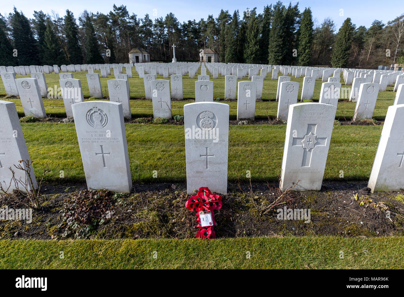 British War Cemetery in Becklingen, Germania Foto Stock