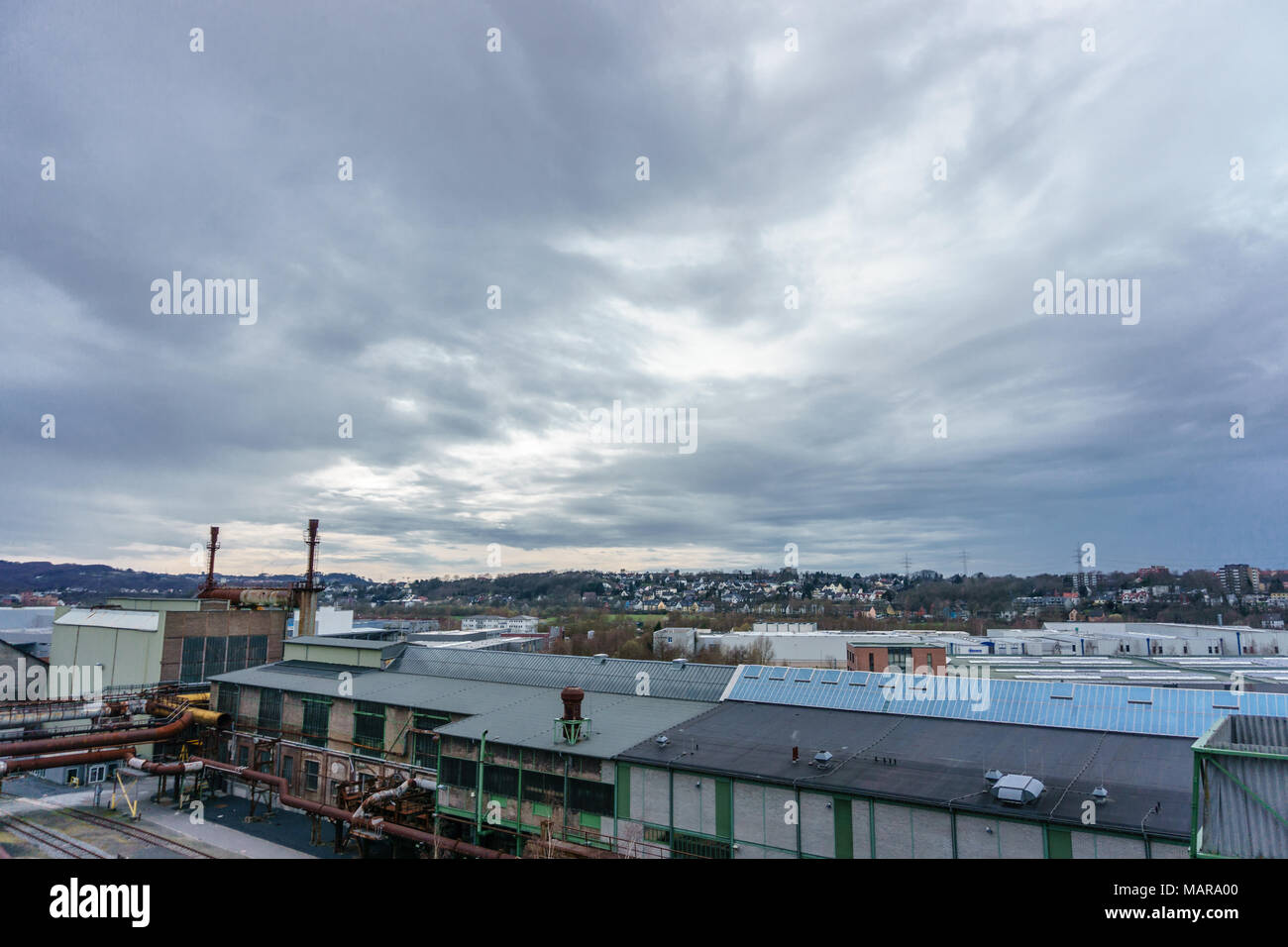 Vista sopra il tedesco della Ruhr a hattingen Foto Stock