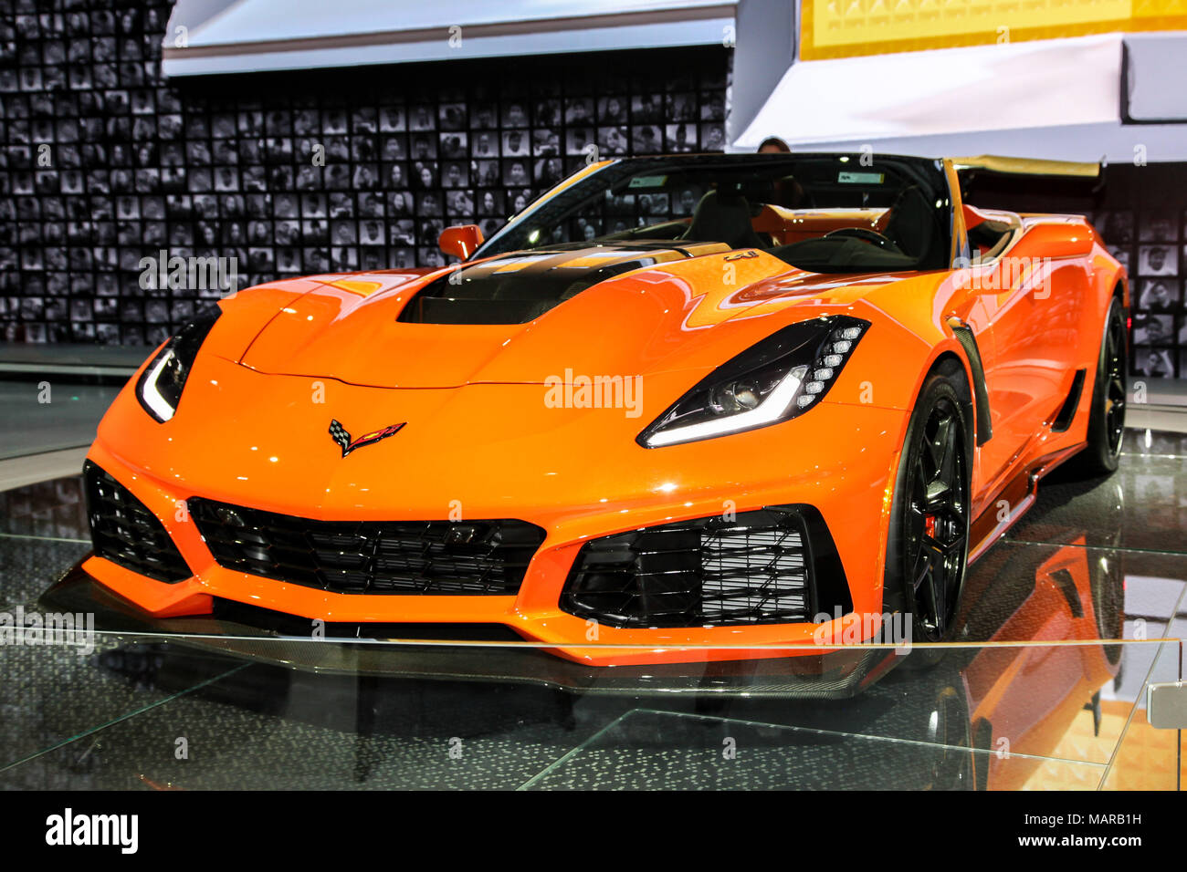 La città di New York. 28 Mar, 2018. Chevrolet Corvette ZR1 mostrato al New York International Auto Show 2018, presso il Jacob Javits Center. Questo è stato premere Anteprima giorno uno di NYIAS, 28 marzo 2018. Credito: Miro Vrlik/Pacific Press/Alamy Live News Foto Stock