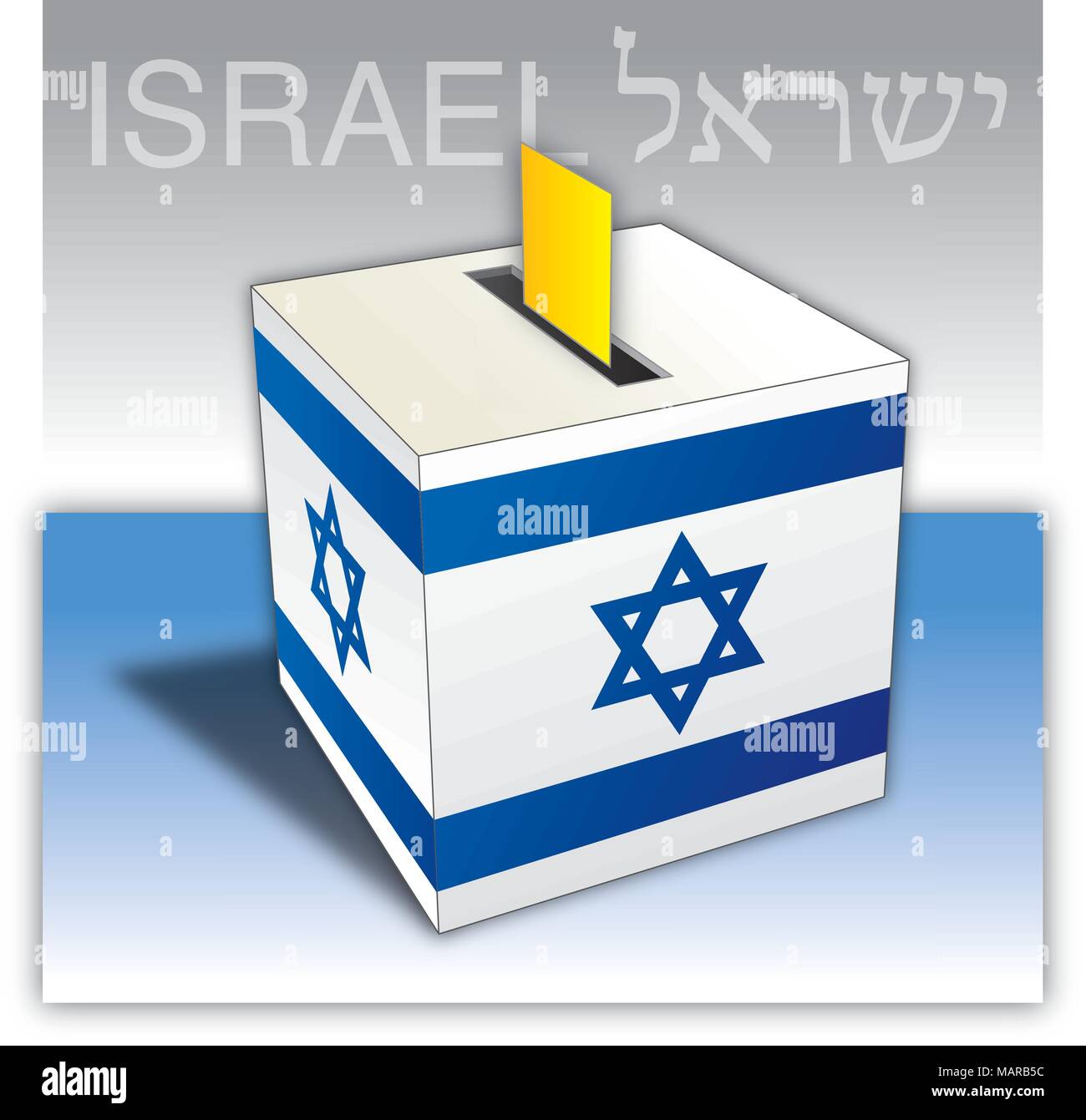 Israele elezioni, votazioni urne con bandiera e simboli Illustrazione Vettoriale