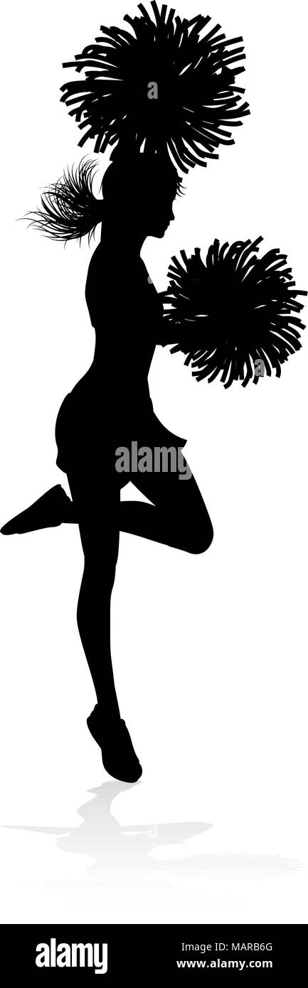Silhouette Cheerleader Illustrazione Vettoriale