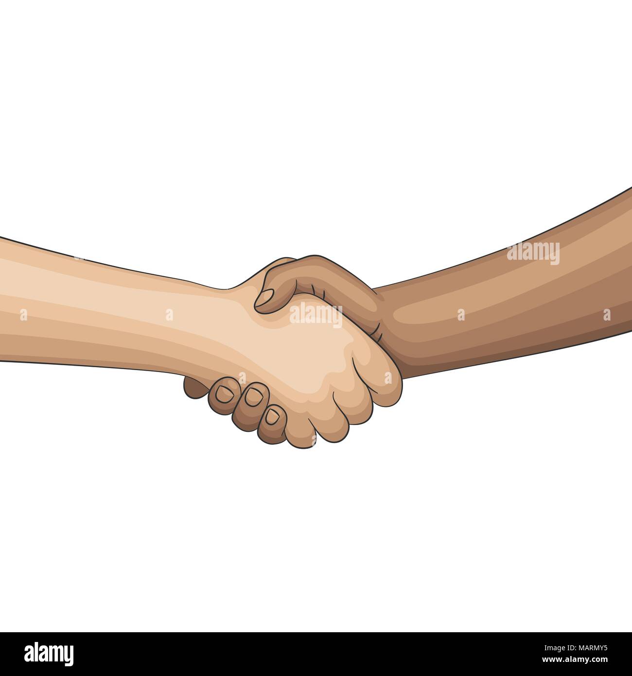 Handshake, fumetti design. Illustrazione Vettoriale