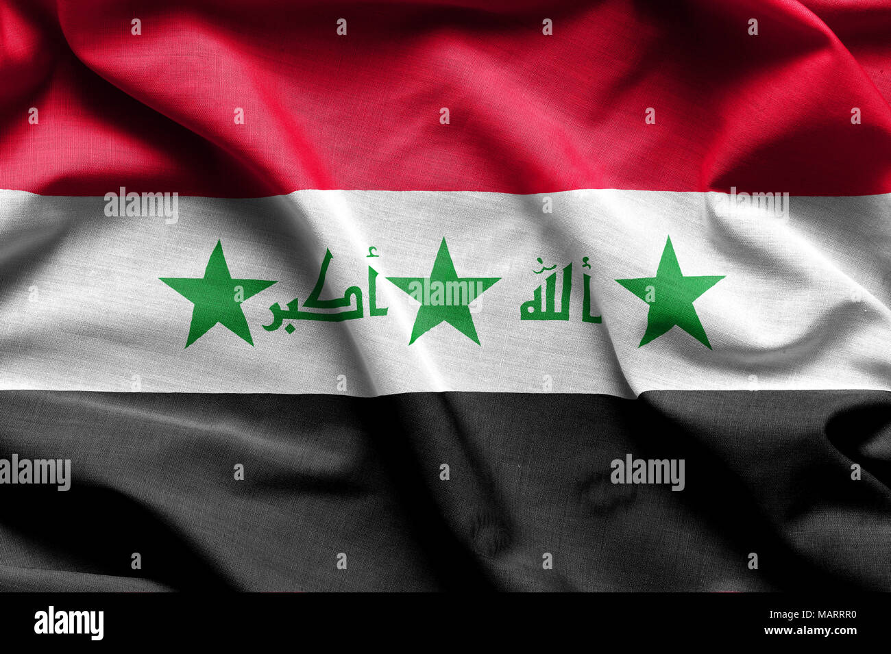 Iraq bandiera sventola una Foto Stock