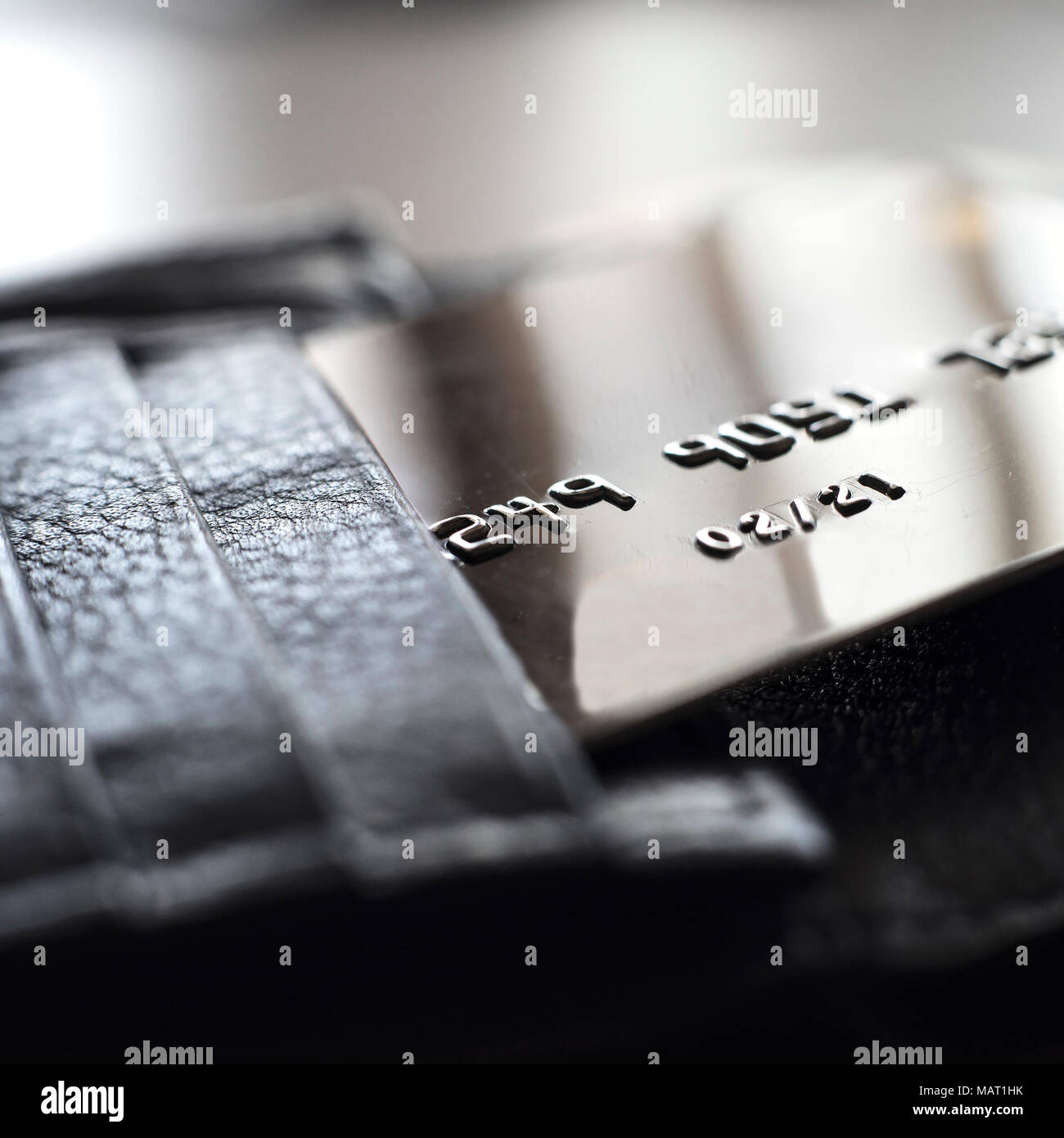 Bassa chiave macro tiro con carta di credito. Foto Stock