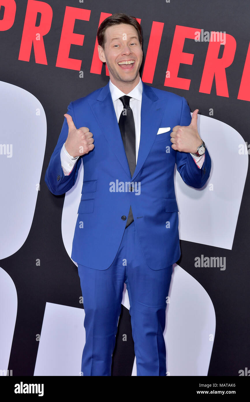 Ike Barinholtz frequentando il 'bloccanti' premiere al Regency Village Theatre il 3 aprile 2018 a Los Angeles, California. Foto Stock