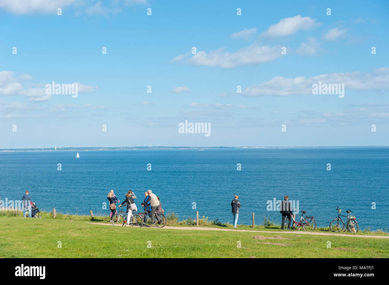 Il paesaggio al Brodtener ripida costa, Travemunde, Mar Baltico, Schleswig-Holstein, Germania, Europa Foto Stock