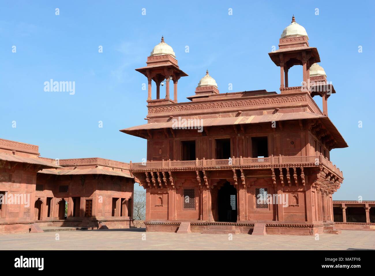 Fatephur Sikri città deserta Diwan - i -Khas Hall pf residenza privata del distretto di Agra Uttar Pradesh, India Foto Stock
