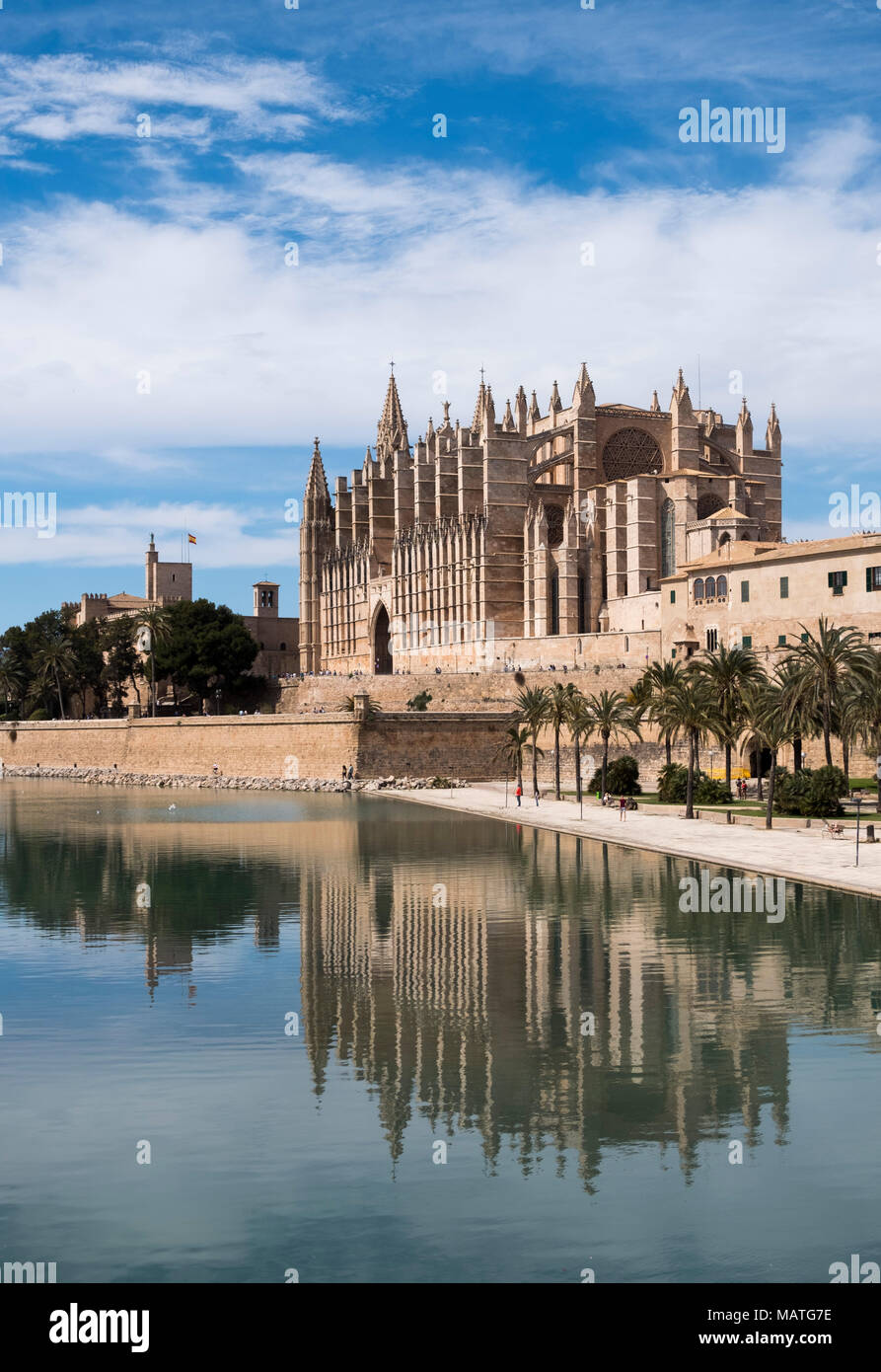 Mallorca, Palma de Mallorca, Kathedrale La Seu, Blick von Südosten Foto Stock