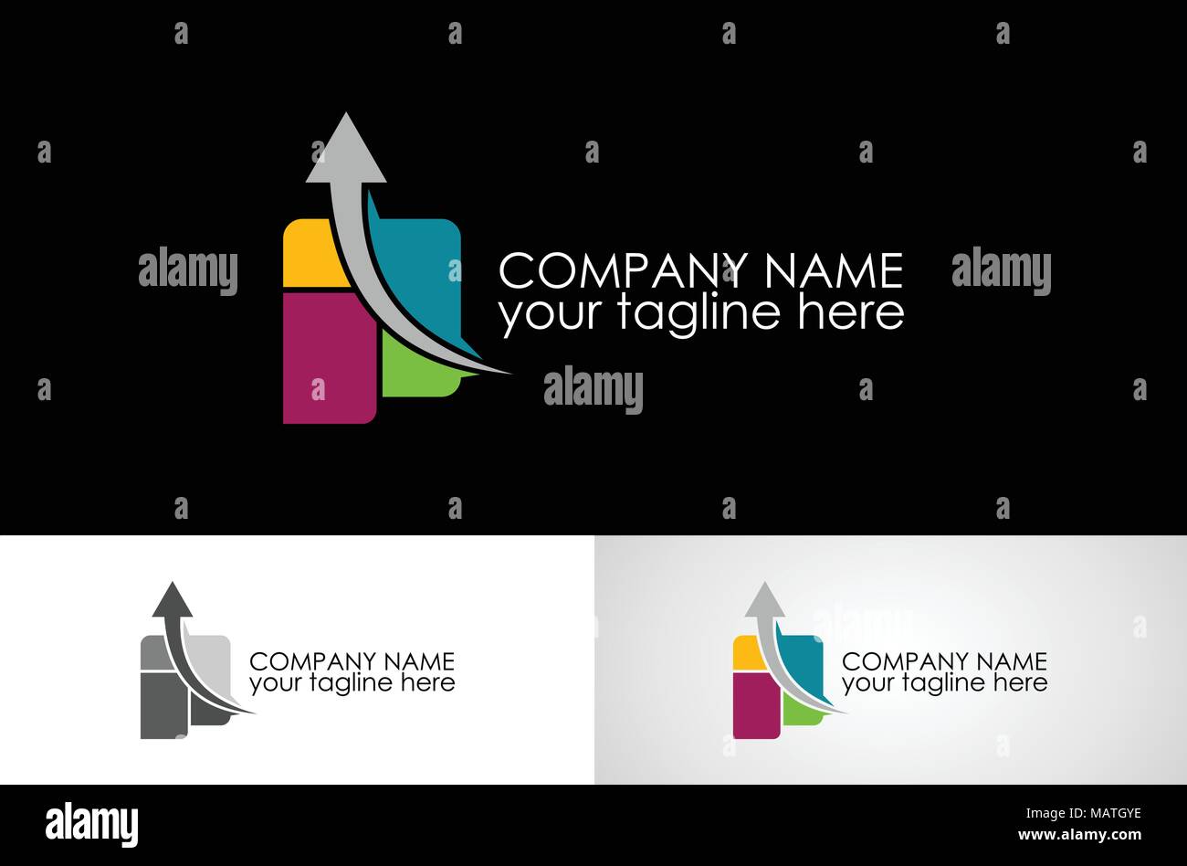 Freccia astratto logo design Illustrazione Vettoriale