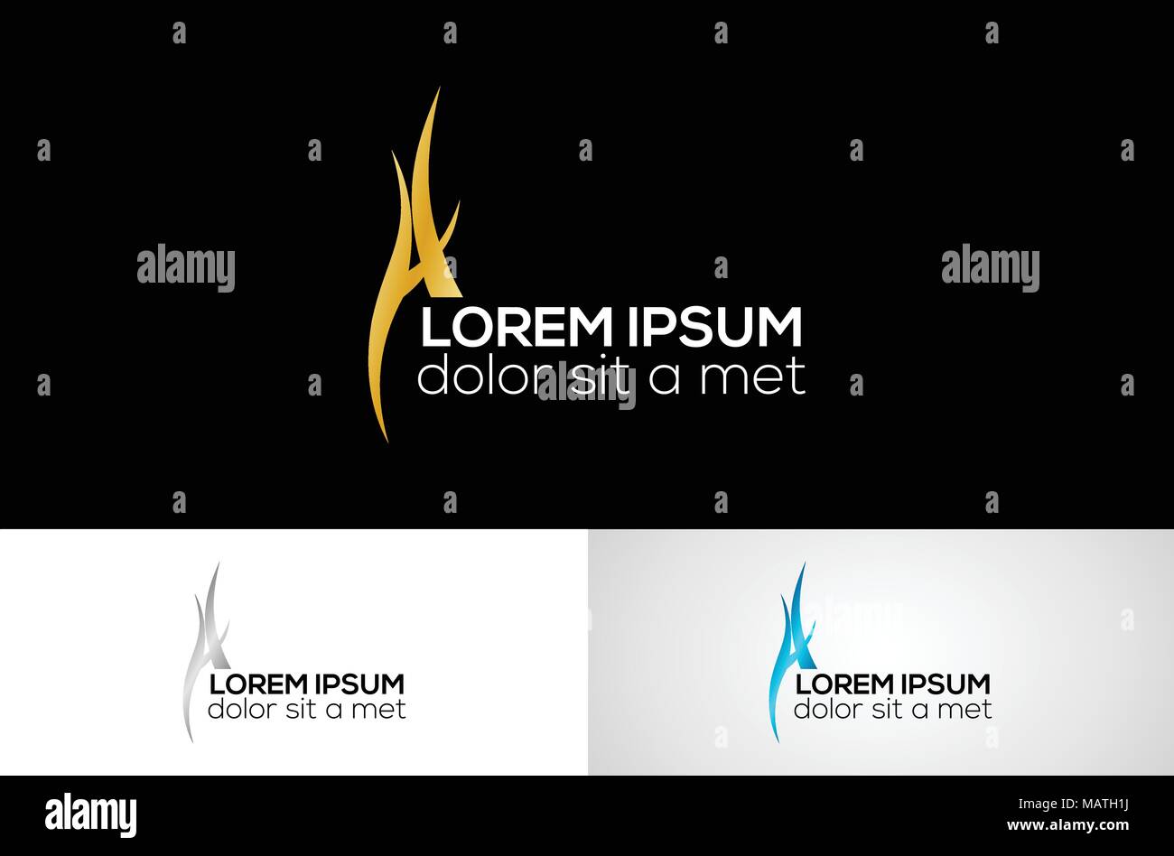 Lettera astratta di un logo design Illustrazione Vettoriale